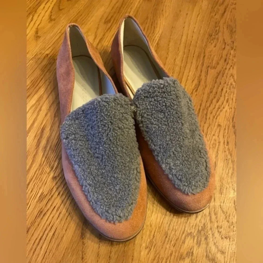 Lori Goldstein Greer Loafer Faux Shearling Suede 8M EUC! Bin‎ A
